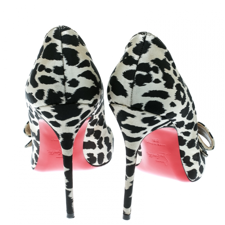 Pre Owned Christian Louboutin Two Tone Satin Just Soon Open Toe Pumps Size 39