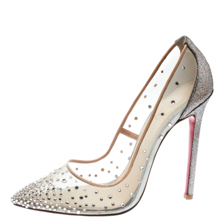 Lipstrass Crepe Crystal Embellished Pumps in Multicoloured