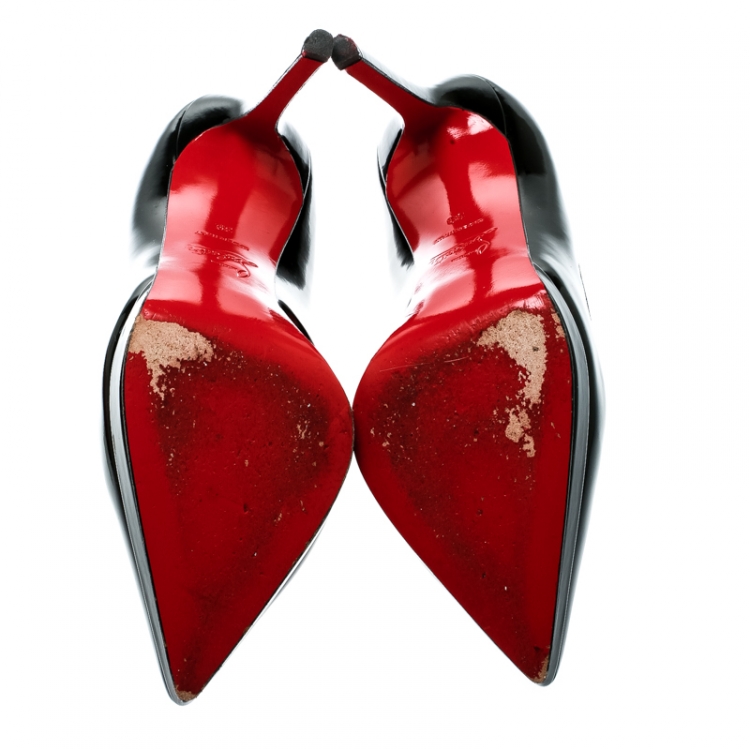 Pre Owned Christian Louboutin Black Patent Leather Pigalle Plato Platform Pumps Size 39