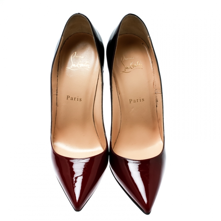 Pre Owned Christian Louboutin Two Tone Patent Leather So Kate Pointed Toe Pumps Size 38.5