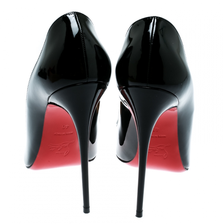 Pre Owned Christian Louboutin Black Patent Leather So Kate Pointed Toe Pumps Size 40