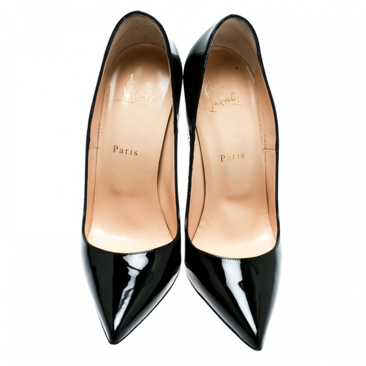 Pre Owned Christian Louboutin Black Patent Leather So Kate Pointed Toe Pumps Size 40