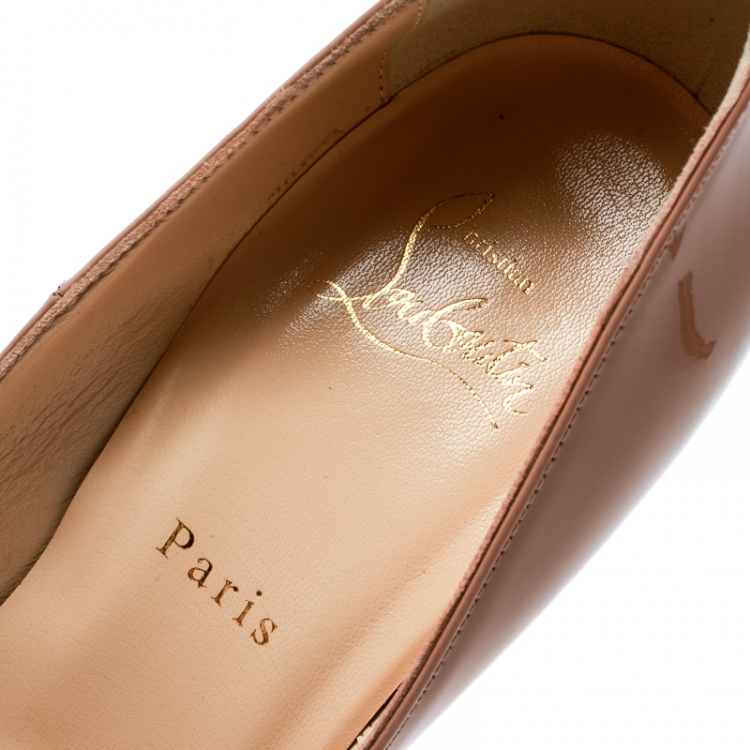 Pre Owned Christian Louboutin Beige Patent Leather So Kate Pointed Toe Pumps Size 40