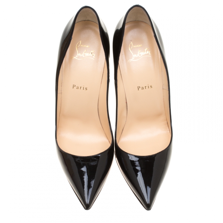 Pre Owned Christian Louboutin Black Patent Leather So Kate Pointed Toe Pumps Size 40