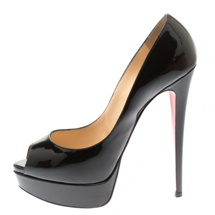Christian Louboutin Beige Patent Leather Very Prive Pumps Size 39