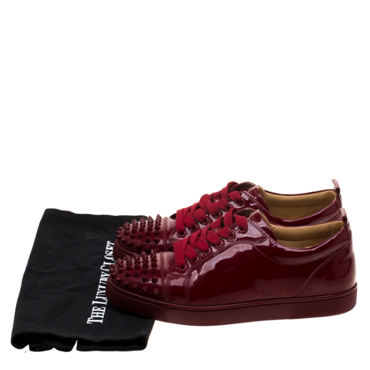 Christian Louboutin Burgundy Patent Leather Junior Spikes Sneakers Christian Louboutin | TLC