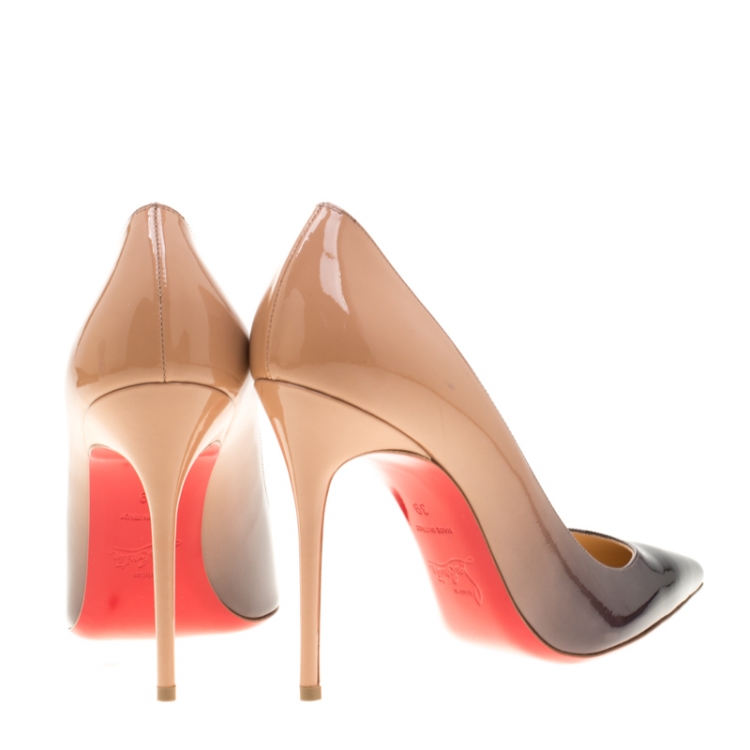 Pre Owned Christian Louboutin Two Tone Patent Leather So Kate Pointed Toe Pumps Size 39