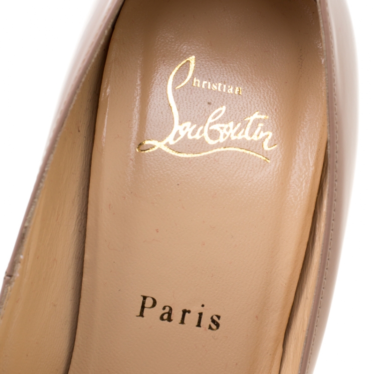 Pre Owned Christian Louboutin Beige Leather New Simple Pumps Size 39