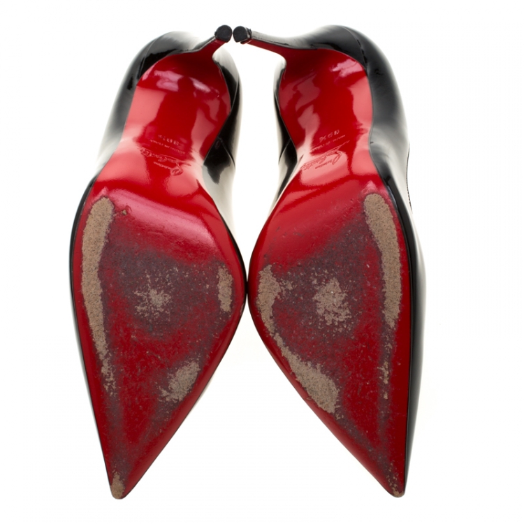 Pre Owned Christian Louboutin Black Patent Leather So Kate Pumps Size 39.5