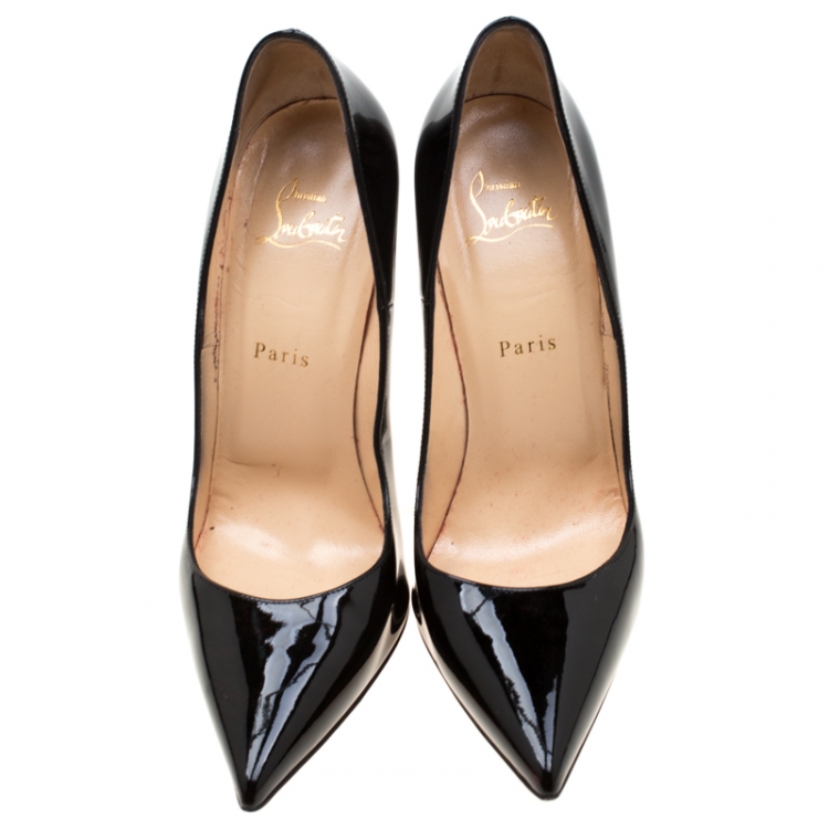 Pre Owned Christian Louboutin Black Patent Leather So Kate Pumps Size 39.5