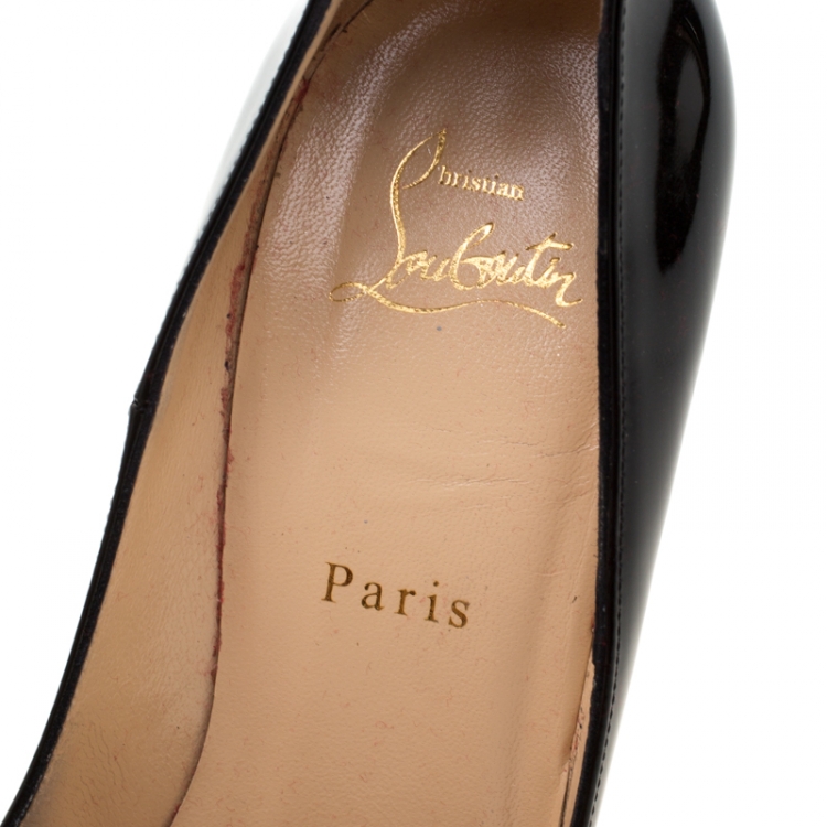Pre Owned Christian Louboutin Black Patent Leather So Kate Pumps Size 39.5