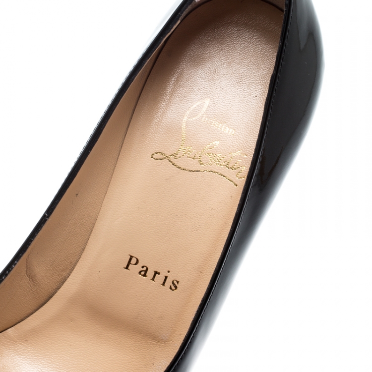 Pre Owned Christian Louboutin Black Patent Leather New Simple Pumps Size 37