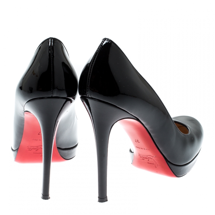 Pre Owned Christian Louboutin Black Patent Leather New Simple Pumps Size 37