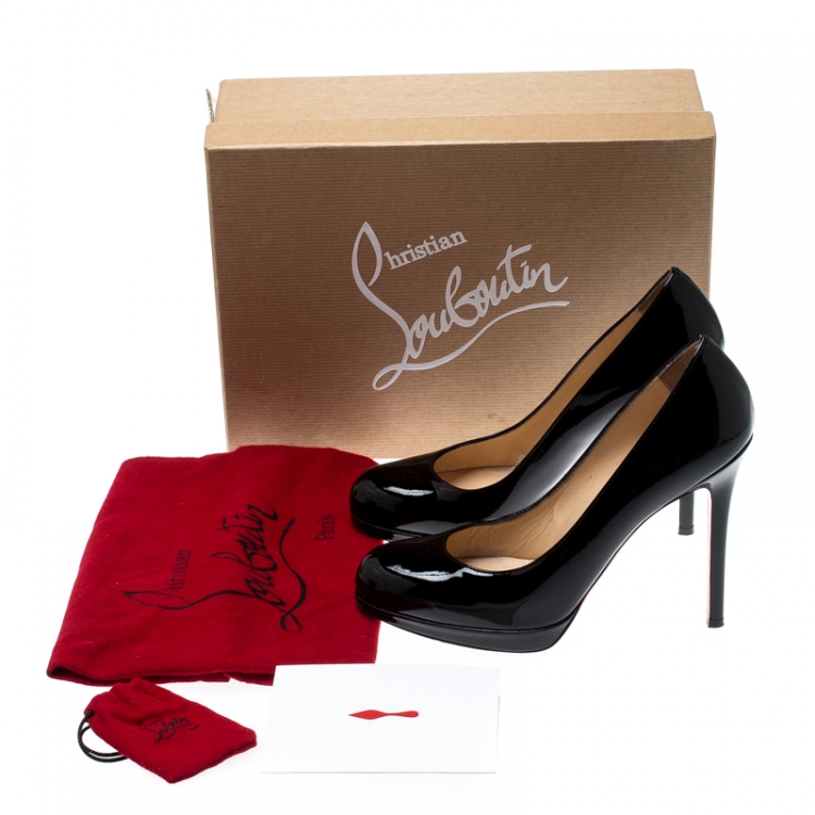 Pre Owned Christian Louboutin Black Patent Leather New Simple Pumps Size 37