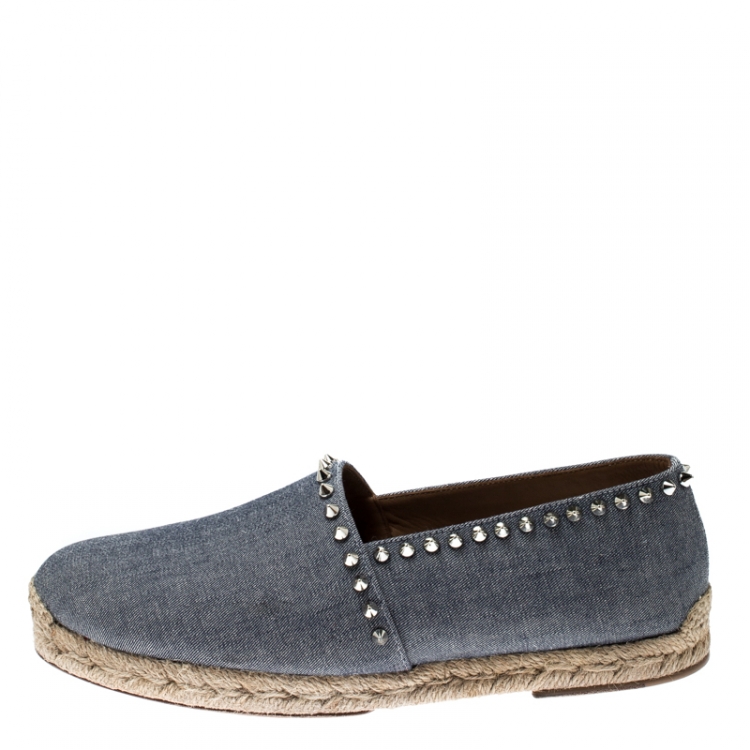 Christian Louboutin Blue Denim Melides Casa Espadrille Flats Size