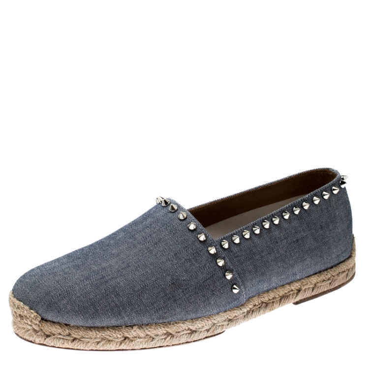 Christian Louboutin Blue Denim Melides Casa Espadrille Flats Size