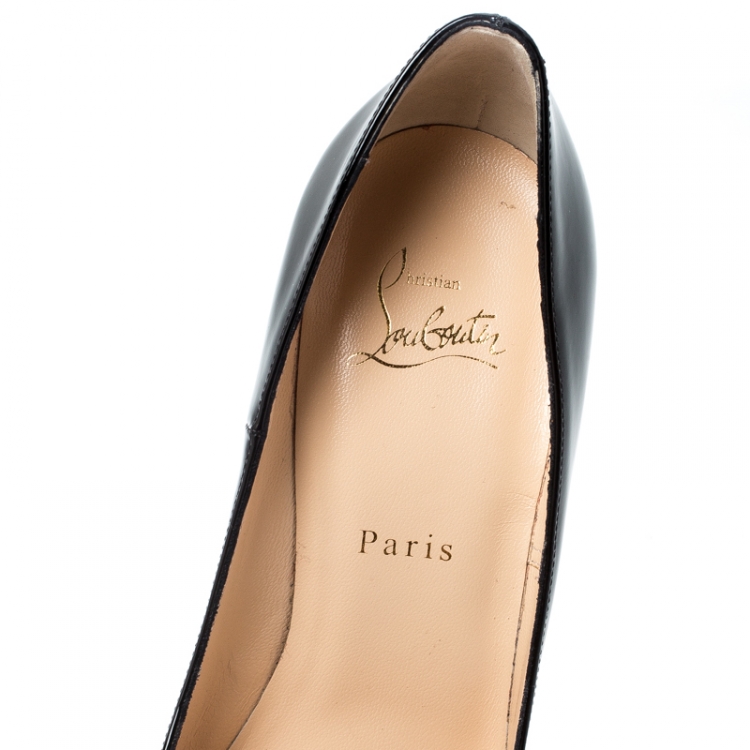 Pre Owned Christian Louboutin Black Patent Leather So Kate Pointed Toe Pumps Size 38