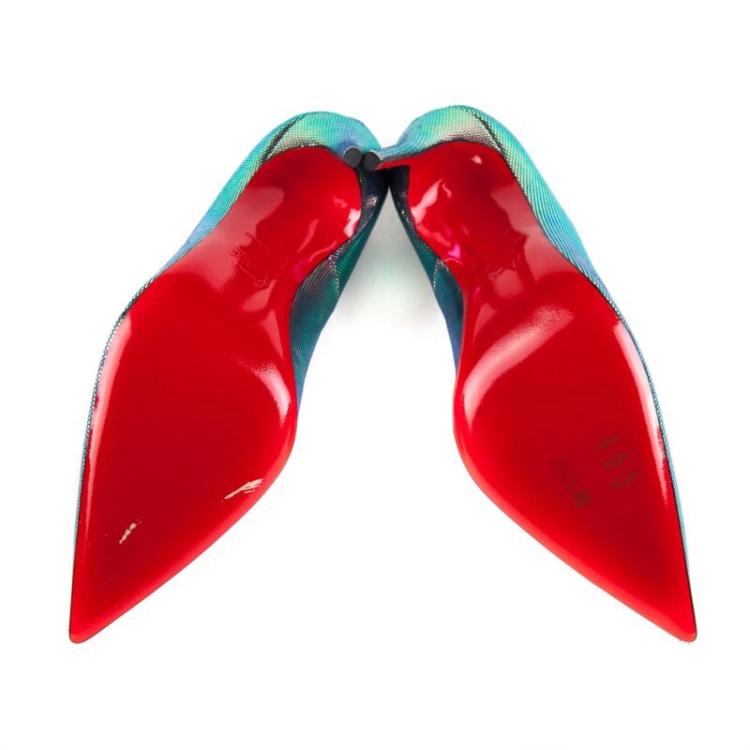 Pre Owned Christian Louboutin Multicolor Textured Leather So Kate Pointed Toe Pumps Size 38