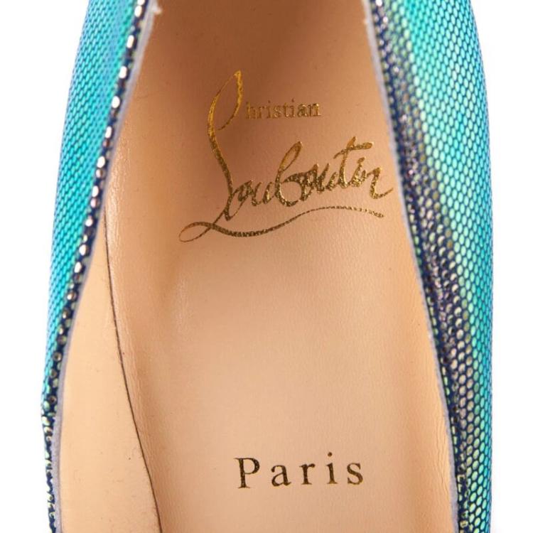 Pre Owned Christian Louboutin Multicolor Textured Leather So Kate Pointed Toe Pumps Size 38