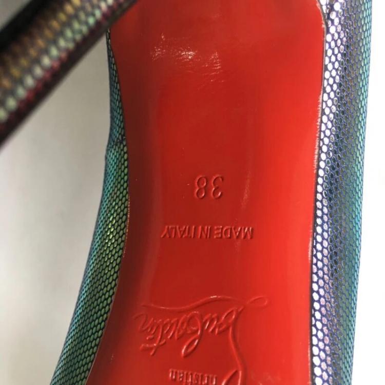 Pre Owned Christian Louboutin Multicolor Textured Leather So Kate Pointed Toe Pumps Size 38