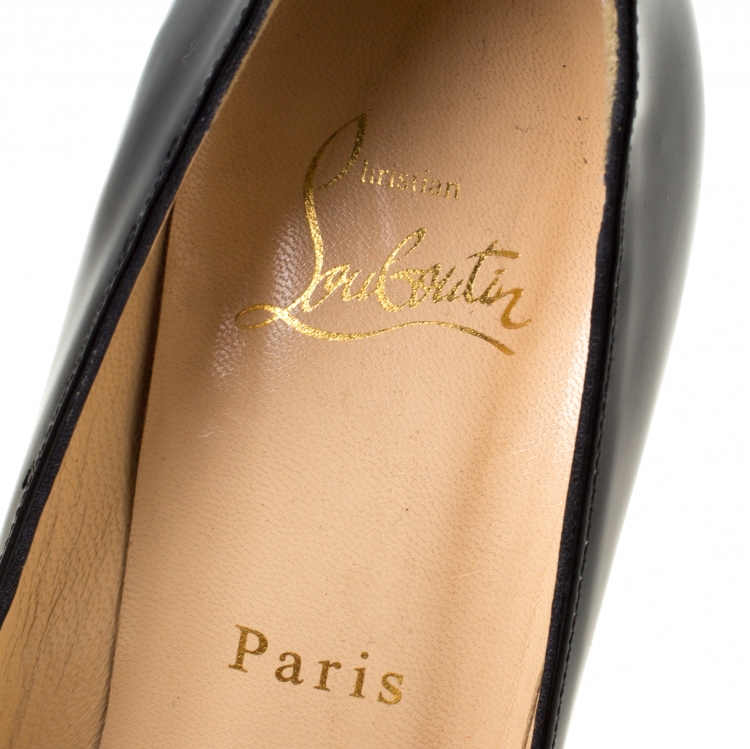 Pre Owned Christian Louboutin Black Patent Leather So Kate Pointed Toe Pumps Size 38