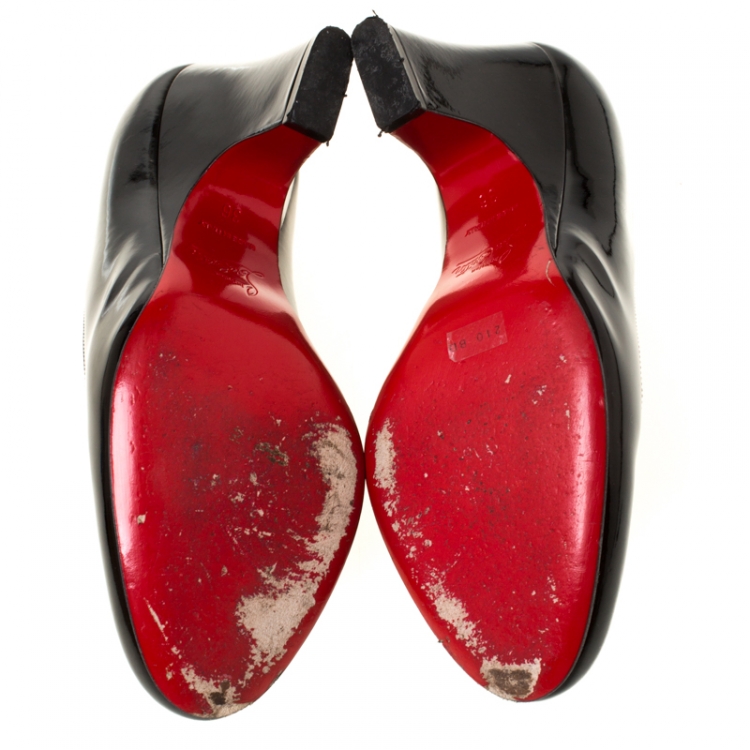 Pre Owned Christian Louboutin Black Patent Leather Akdooch Pumps Size 36