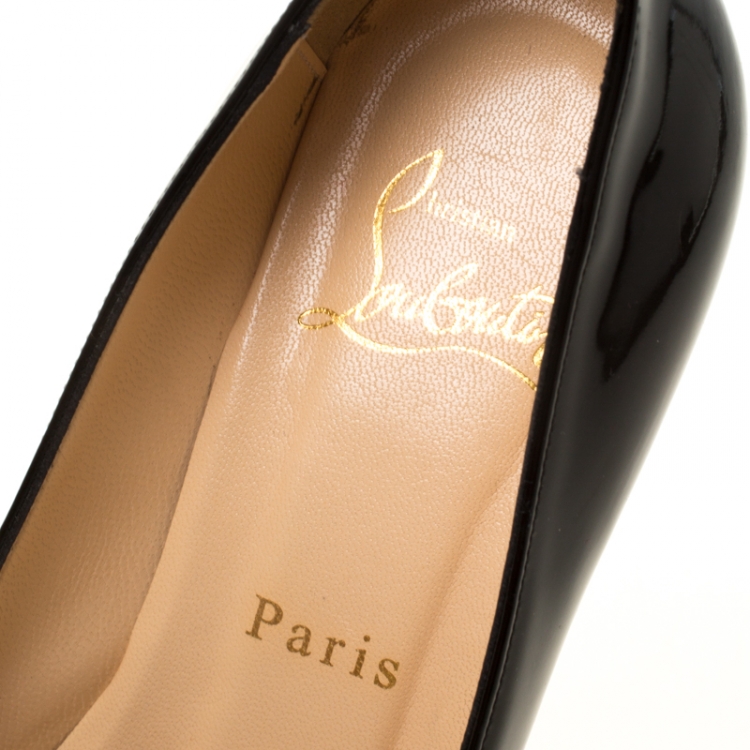 Pre Owned Christian Louboutin Black Patent Leather Akdooch Pumps Size 36