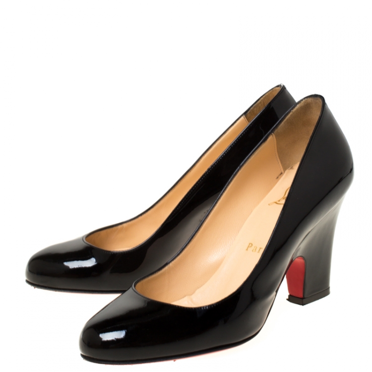 Pre Owned Christian Louboutin Black Patent Leather Akdooch Pumps Size 36