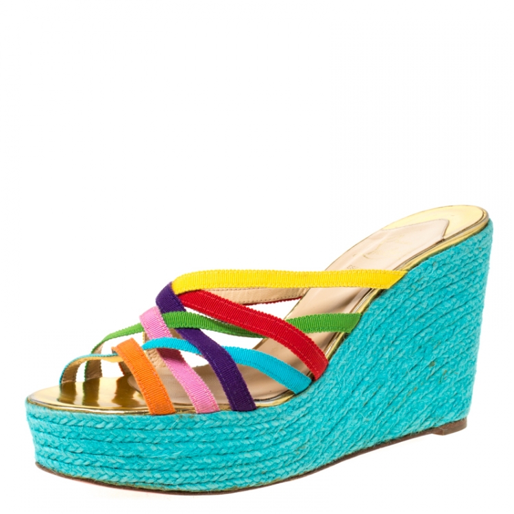 platform multicolor sandals