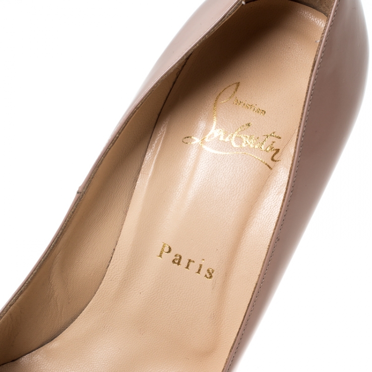 مملوكة مسبقًا Christian Louboutin Beige Leather Ron Ron Pumps Size 38.5
