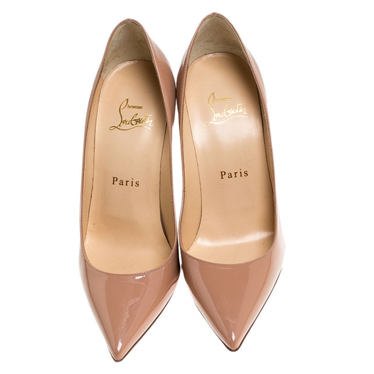 مملوكة مسبقًا Christian Louboutin Beige Patent Leather So Kate Pumps Size 36
