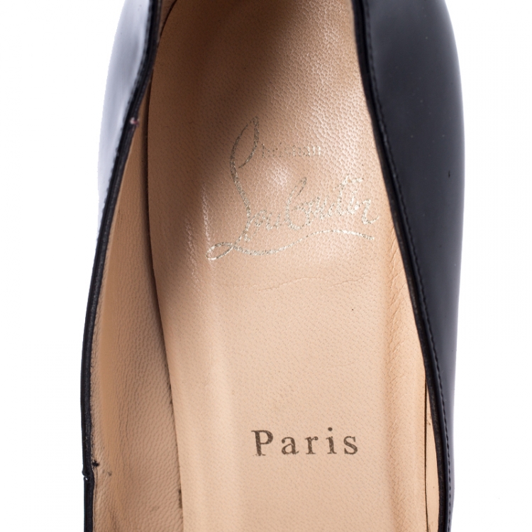 Pre Owned Christian Louboutin Black Patent Leather Pigalle Follies Pointed Toe Pumps Size 37.5