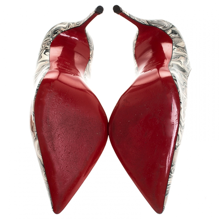 Pre Owned Christian Louboutin Multicolor Printed Patent Leather Pointed Toe So Kate Pumps Size 39