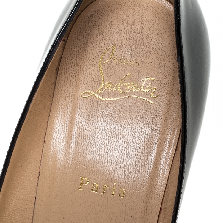 Pre Owned Christian Louboutin Black Patent Leather Pigalle Pointed Toe Pumps Size 41