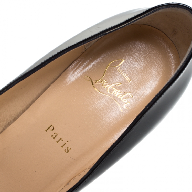 Pre Owned Christian Louboutin Black Patent Leather Pigalle Follies Pumps Size 40.5
