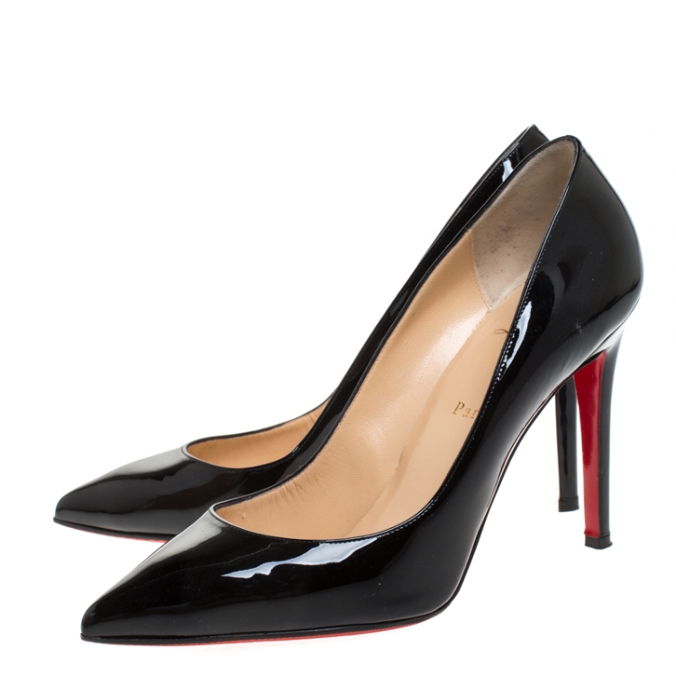 Pre Owned Christian Louboutin Black Patent Leather Pigalle Follies Pumps Size 40.5