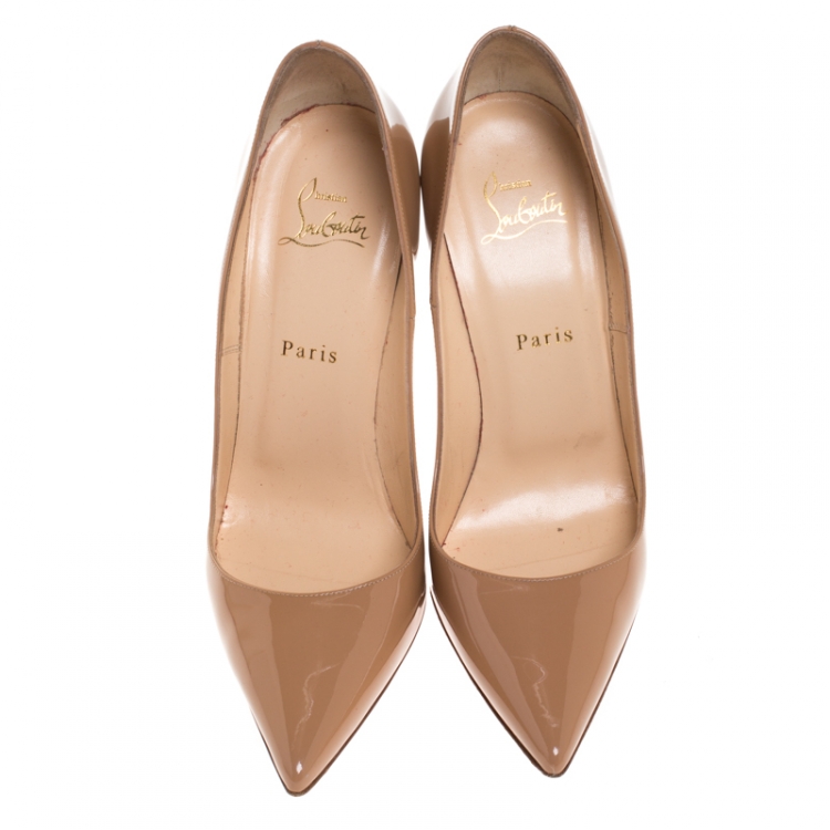 مملوكة مسبقًا Christian Louboutin Beige Patent Leather So Kate Pumps Size 39.5