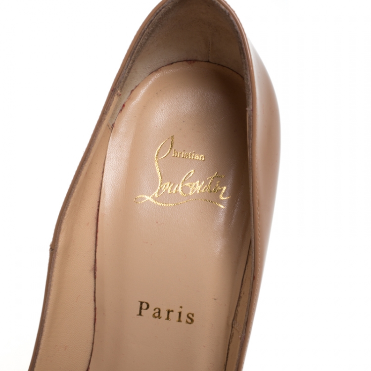 مملوكة مسبقًا Christian Louboutin Beige Patent Leather So Kate Pumps Size 39.5