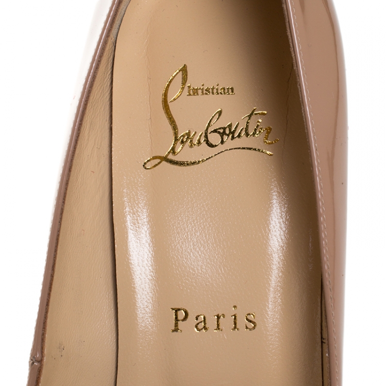 مملوكة مسبقًا Christian Louboutin Beige Patent Leather New Simple Pumps Size 37