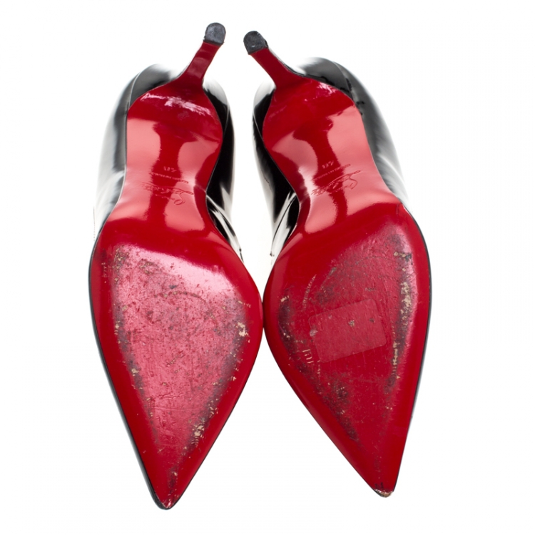 Pre Owned Christian Louboutin Black Patent Leather So Kate Pointed Toe Pumps Size 40