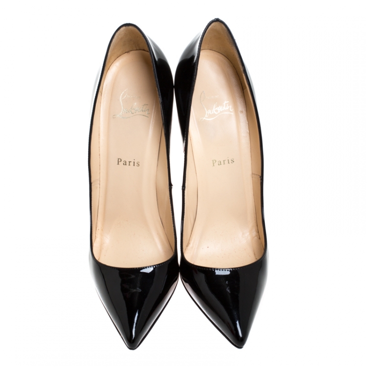 Pre Owned Christian Louboutin Black Patent Leather So Kate Pointed Toe Pumps Size 40