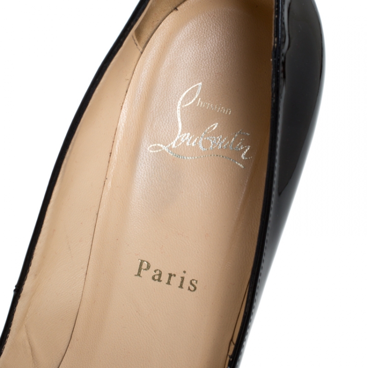 Pre Owned Christian Louboutin Black Patent Leather So Kate Pointed Toe Pumps Size 40
