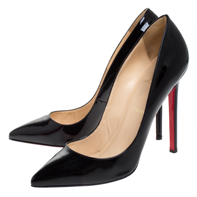 Pre Owned Christian Louboutin Black Patent Leather So Kate Pointed Toe Pumps Size 40