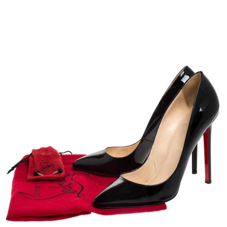 Pre Owned Christian Louboutin Black Patent Leather So Kate Pointed Toe Pumps Size 40
