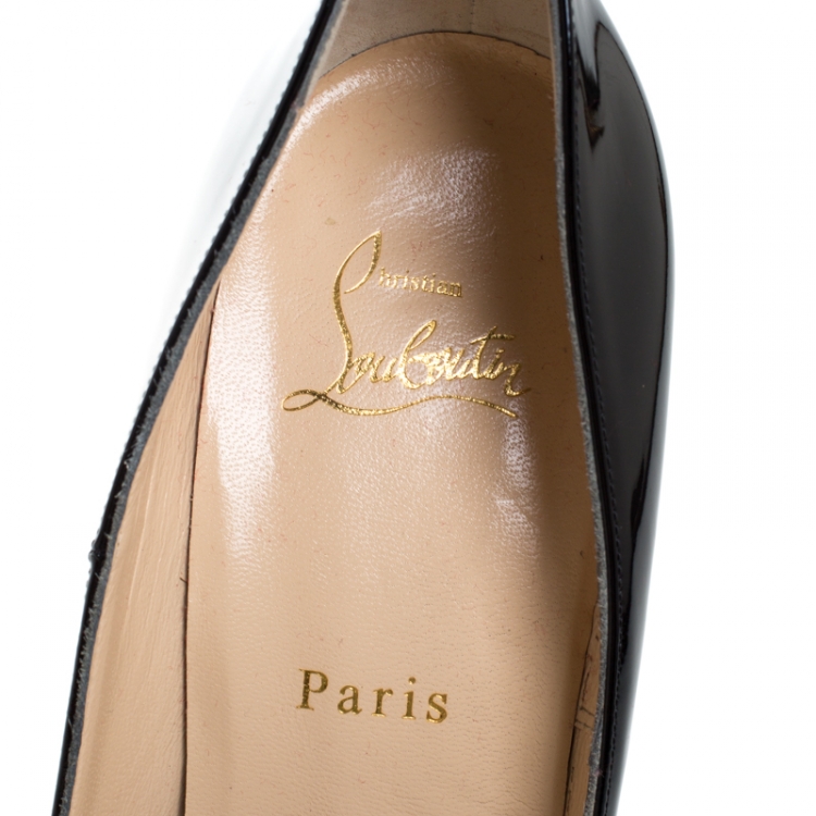 مملوكة مسبقًا Christian Louboutin Black Patent Leather Pigalle Follies Pointed Toe Pumps Size 41