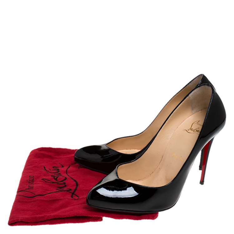 مملوكة مسبقًا Christian Louboutin Black Patent Leather Corneille Pumps Size 37.5