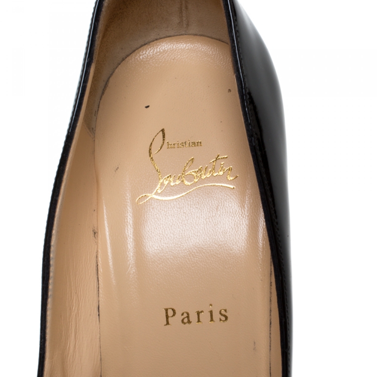 Pre Owned Christian Louboutin Black Patent Leather Pigalle Follies Pumps Size 41.5