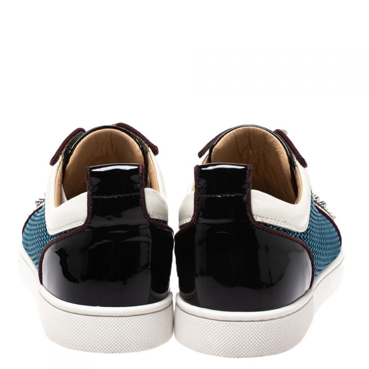 مملوكة مسبقًا Christian Louboutin Multicolor Leather and Nylon Louis Junior Spikes Sneakers Size 41.5