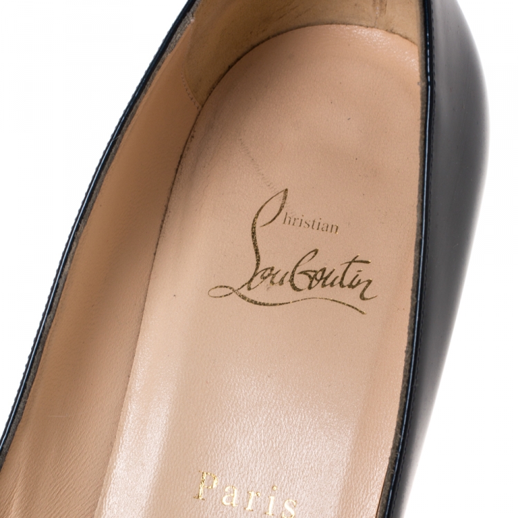 Pre Owned Christian Louboutin Black Patent Leather Pigalle Follies Pumps Size 40