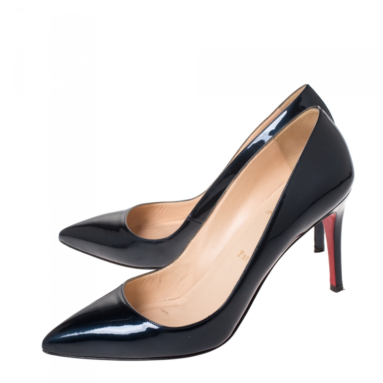 Pre Owned Christian Louboutin Black Patent Leather Pigalle Follies Pumps Size 40